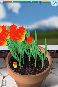 Flowers affected by gravity on the simulator